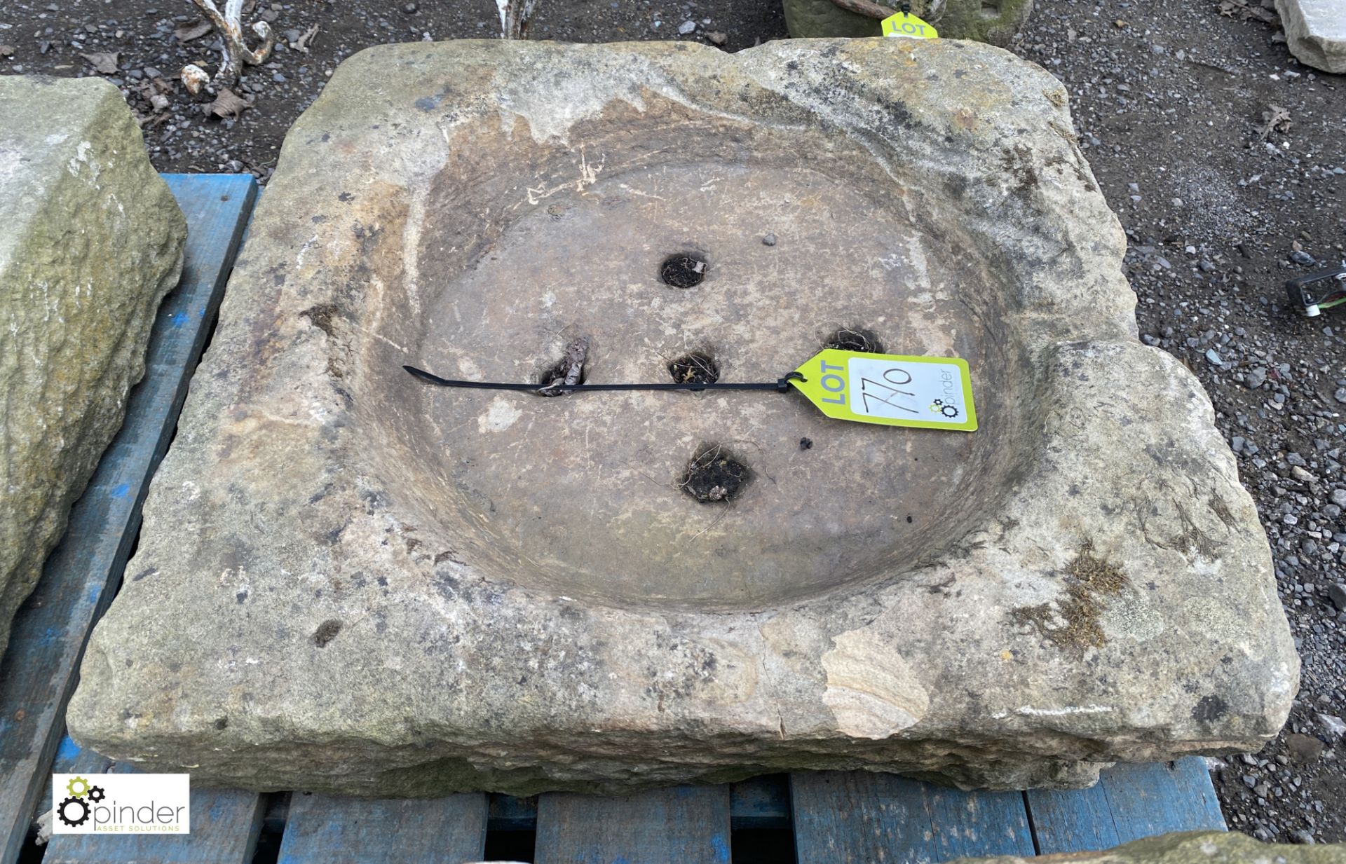 An original Georgian Yorkshire Stone Drain Gully, circa 1800s, 23in x 22in