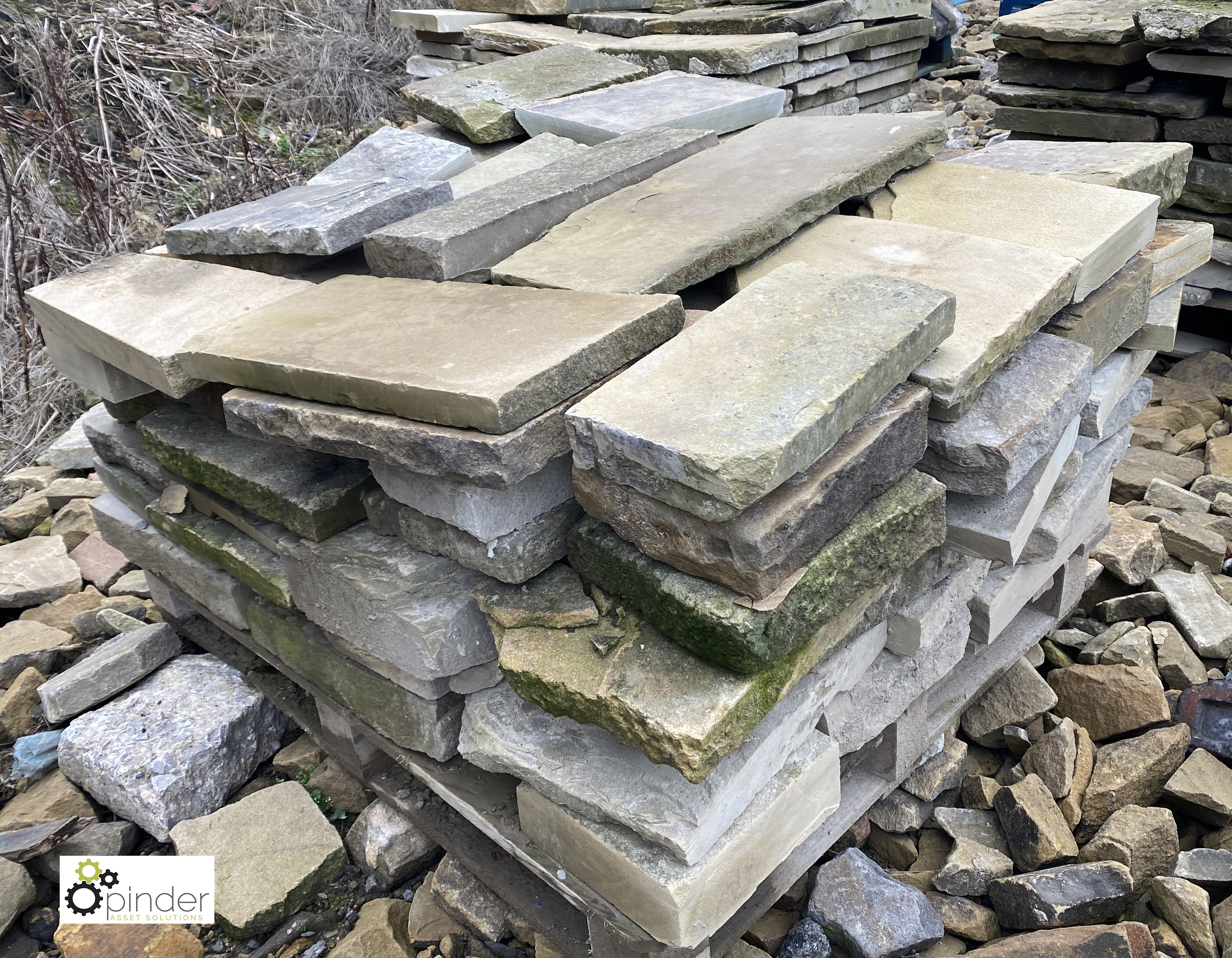 A pallet antique reclaimed Yorkshire Stone Paving/Steppingstones, approx. 10.5sq yards (Located at - Image 6 of 7
