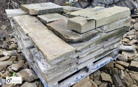 A pallet antique reclaimed Yorkshire Stone Paving/Steppingstones, approx. 11.5sq yards (Located at