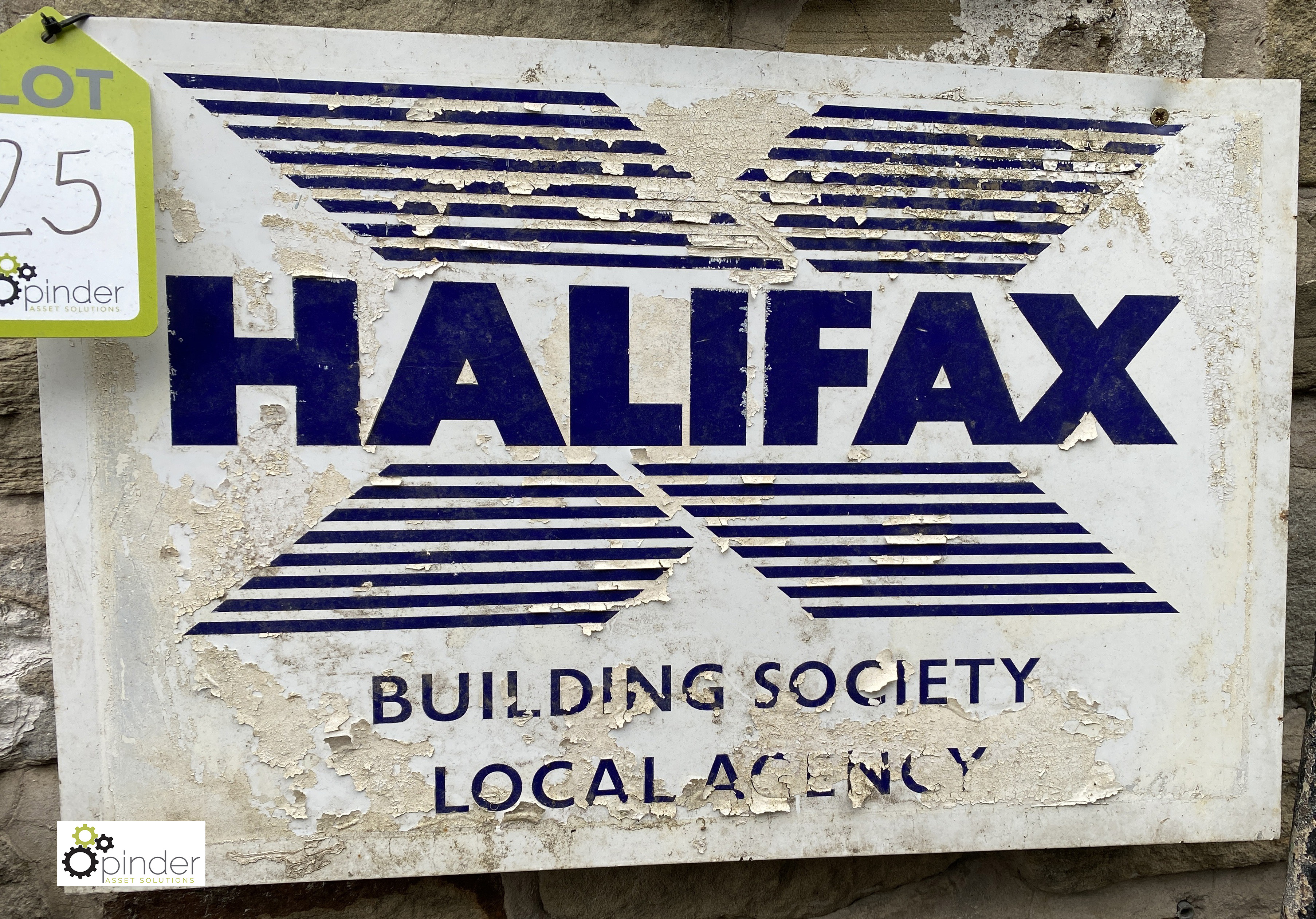 A vintage enamel Sign ‘Halifax Building Society’, 12in high x 20in wide