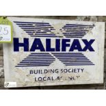 A vintage enamel Sign ‘Halifax Building Society’, 12in high x 20in wide