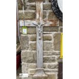A cast iron Cross Crucifix, circa 1900s, 45in high x 23in wide
