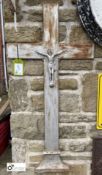 A cast iron Cross Crucifix, circa 1900s, 45in high x 23in wide