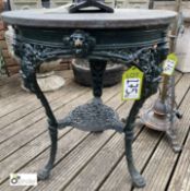 An original Victorian Britannia cast iron Conservatory Table, with original copper top, 29in high
