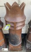 A Victorian crown top salt glazed terracotta Chimney Pot, 41in high