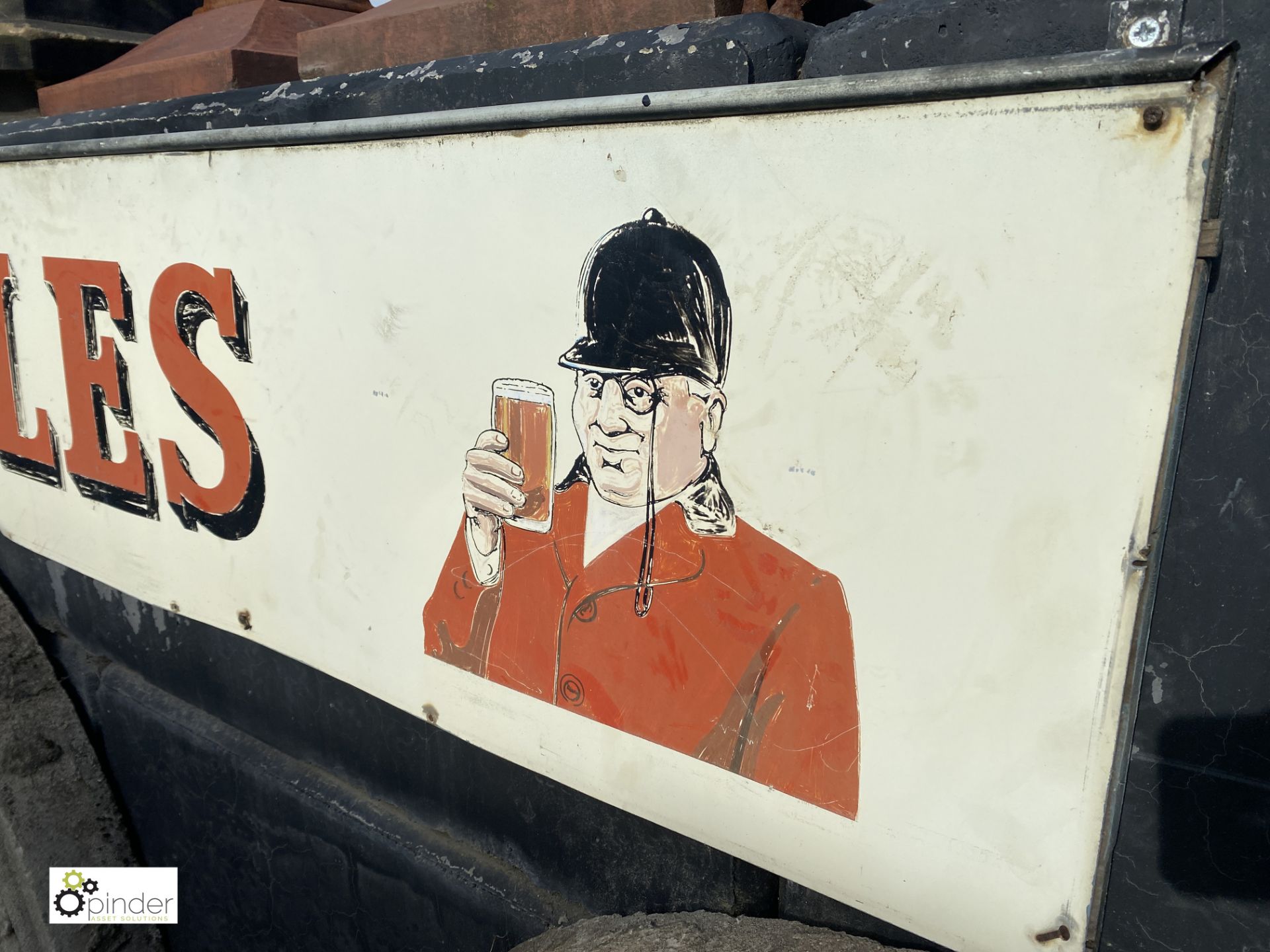 A vintage Tetley Ale Sign, with portrait of Joshua Tetley, 16in high x 120in long - Image 5 of 6