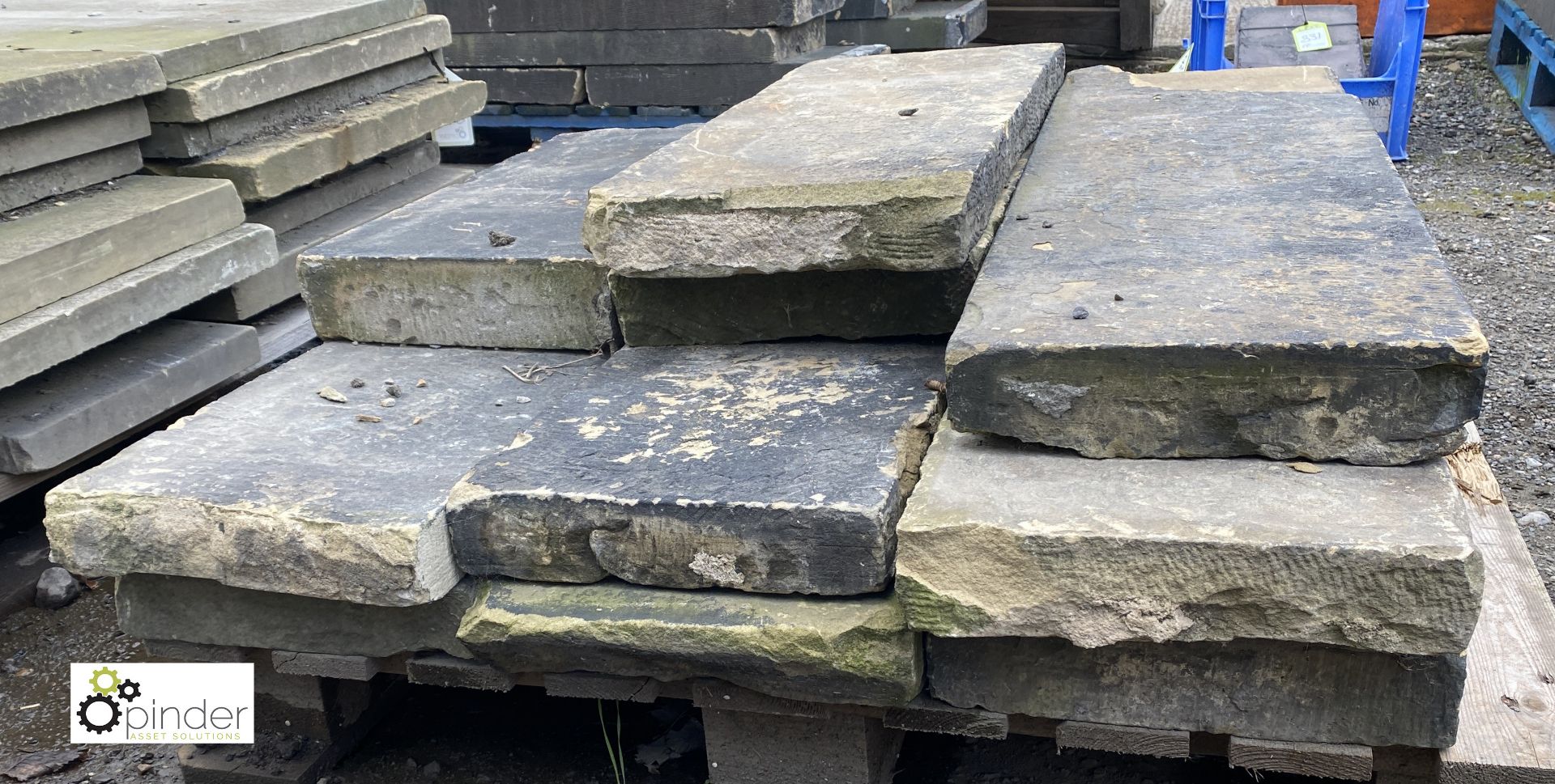A run Victorian Yorkshire Stone Coping, 3in high x 12in wide x 35ft - Image 5 of 6