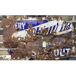 A Bentley & Shaw Brewery distressed enamel Sign, 32in high x 34in wide
