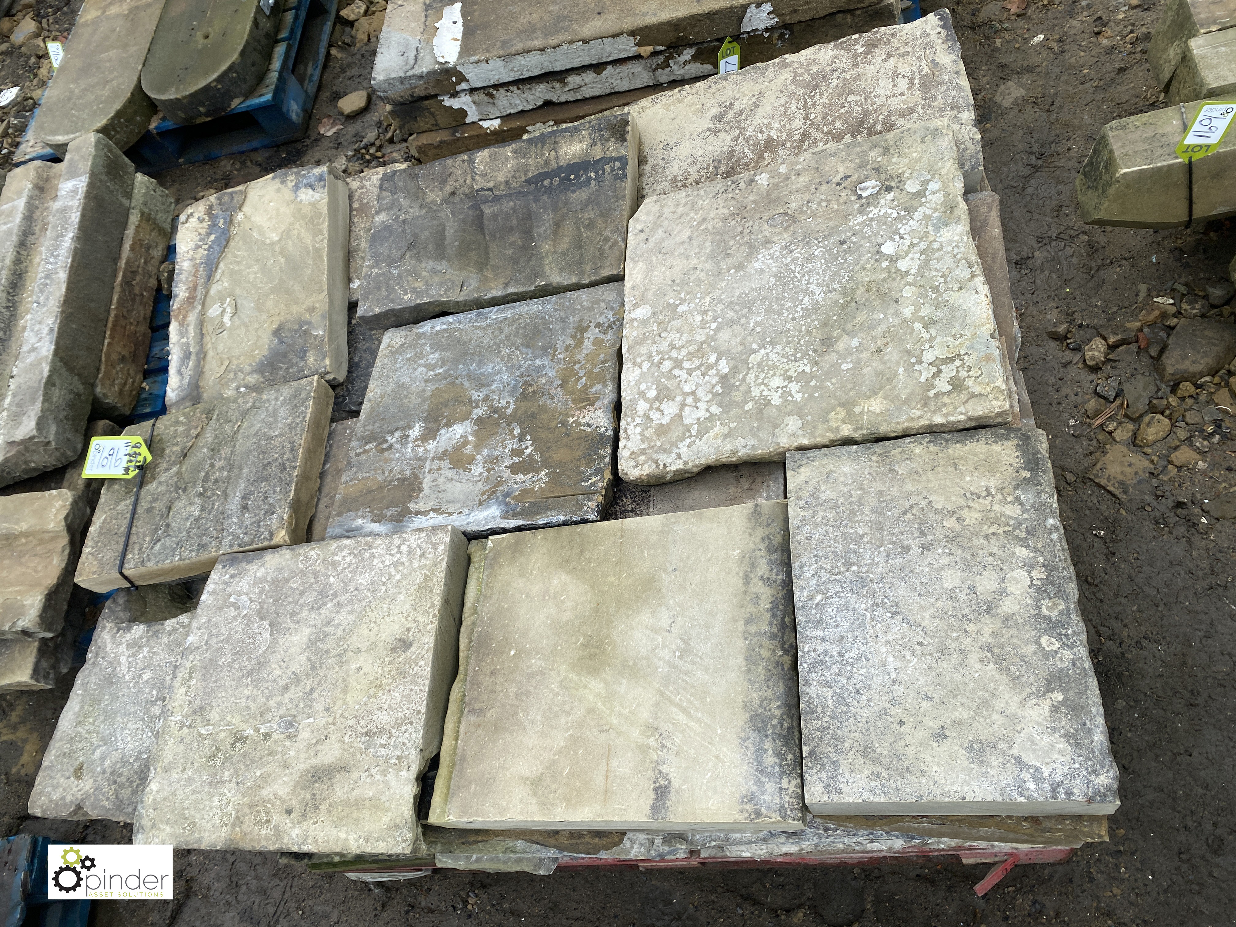 A pallet reclaimed antique Yorkshire Stone Paving/Steppingstones, approx. 11.5sq yards (Located at - Image 2 of 5