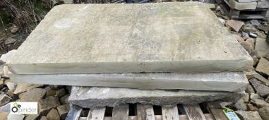 A pallet 3 large Victorian Yorkshire Stone Steps/Tabletops/Hearths, approx. 4.8sq yards (Located