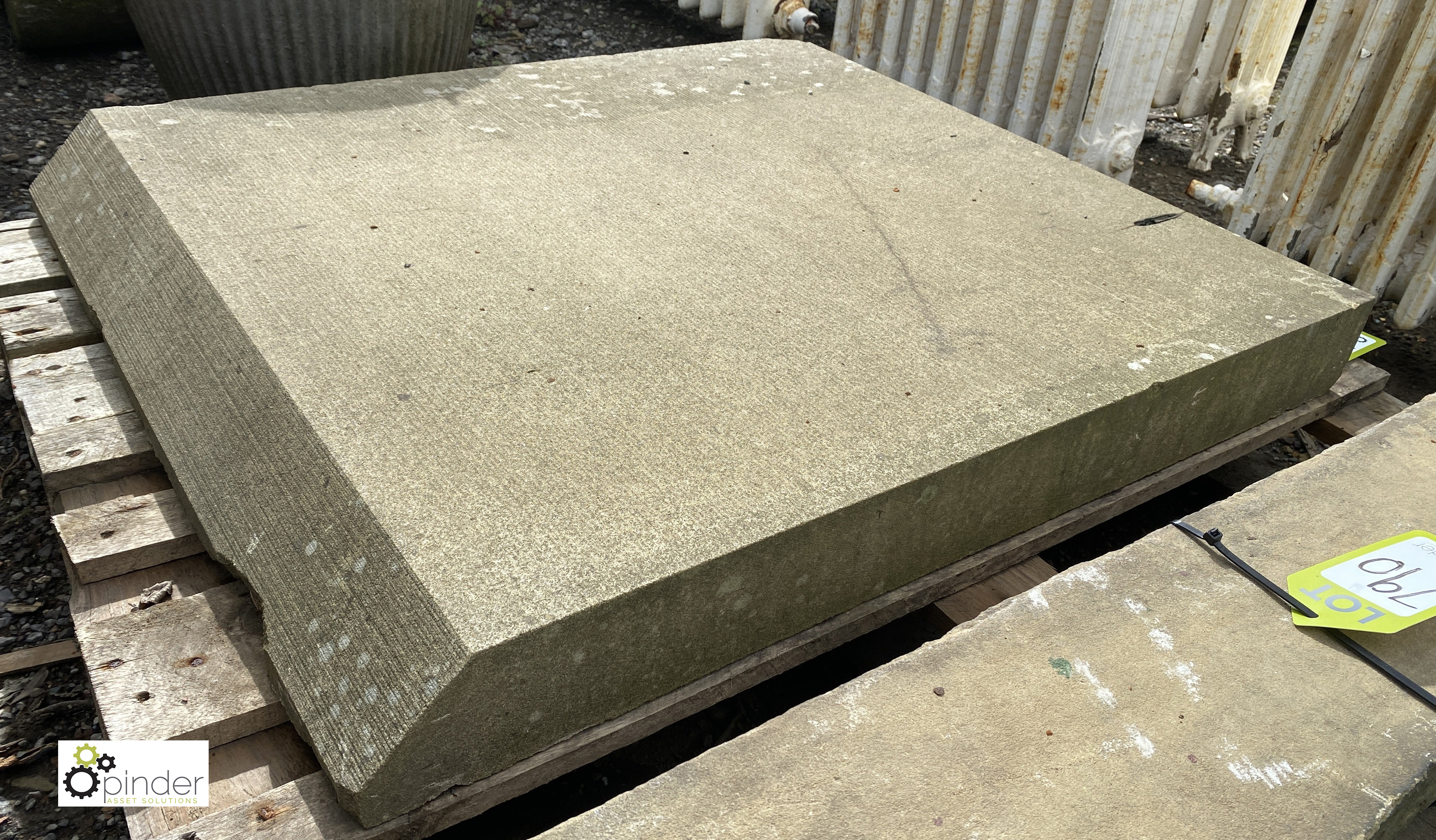 A Yorkshire Stone Doorstep, circa early 1900s, 3.5in high x 29in wide x 33in long - Image 2 of 4