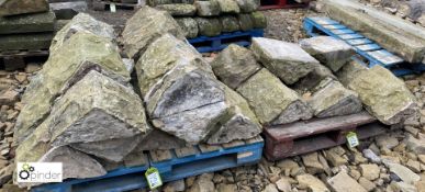 2 pallets reclaimed Victorian triangle Yorkshire Stone Coping, 16in wide, approx. 36ft (Located at