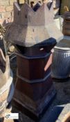 An original Victorian crown top salt glazed Chimney Pot, 38in high x 17in diameter