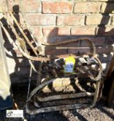 A pair wrought iron Bench Ends, complete with third centre support leg, circa early 1900s, shabby