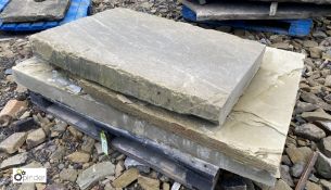 3 large Victorian Yorkshire Stone Doorsteps/Hearth/Flag, approx. 3.6sq yards (Located at Deep