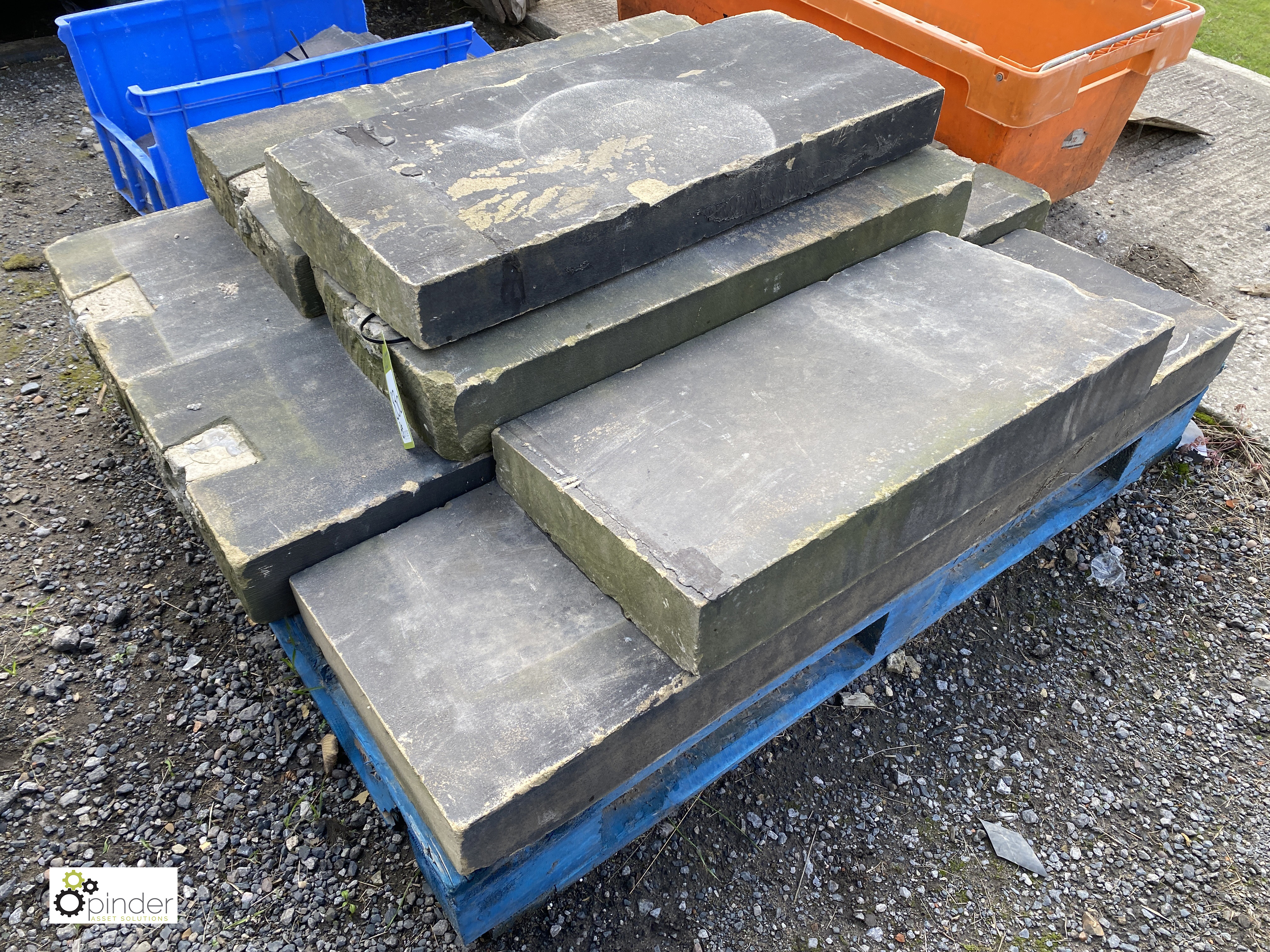 7 pieces Yorkshire Stone Coping, 3in high x 13in wide x 21.9ft total length