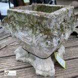 A reconstituted Stone Planter, with lion mask decoration, 14in high x 17in diameter