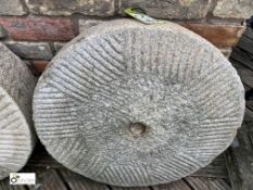 An original hand carved granite Mill Wheel, 24in diameter