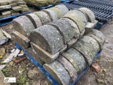 A pallet reclaimed Victorian Yorkshire Stone bullnosed Coping, 14in wide x approx. 23ft long (
