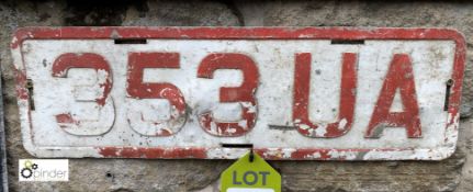 A vintage Trade Plate, 5.5in high x 18.5in wide