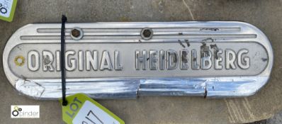 A metal chrome Machine Plate ‘Original Heidelberg’, circa 1920s