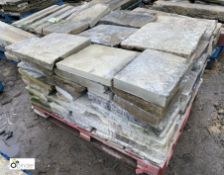 A pallet reclaimed antique Yorkshire Stone Paving/Steppingstones, approx. 11.5sq yards (Located at