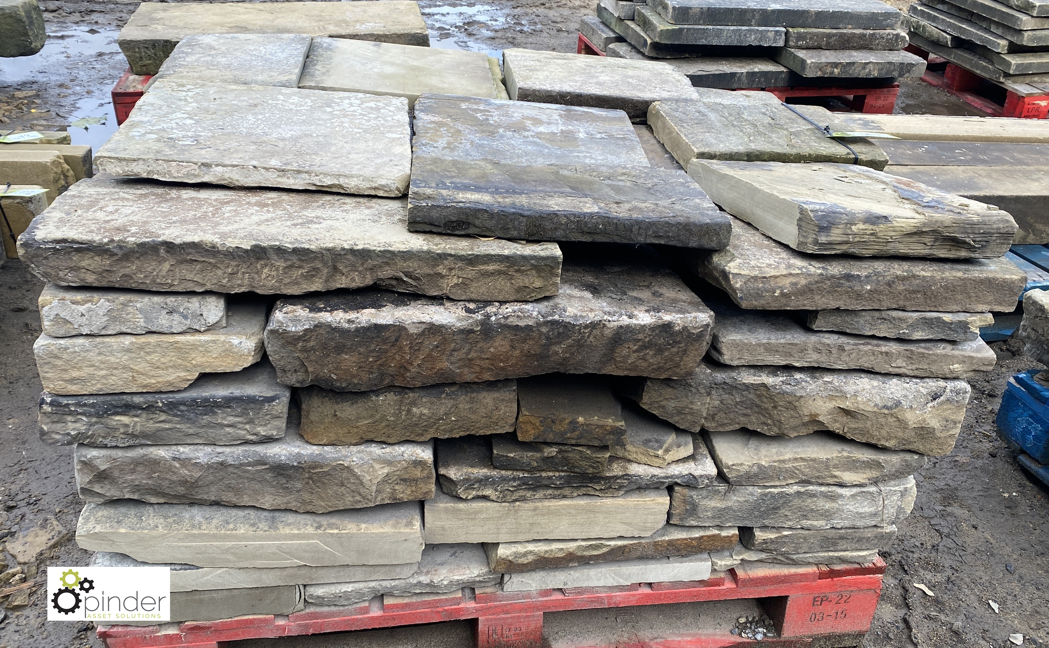 A pallet reclaimed antique Yorkshire Stone Paving/Steppingstones, approx. 11.5sq yards (Located at - Image 4 of 5