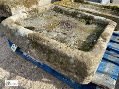 A Victorian Yorkshire Gritstone Sink, 8in high x 28in wide x 34in long