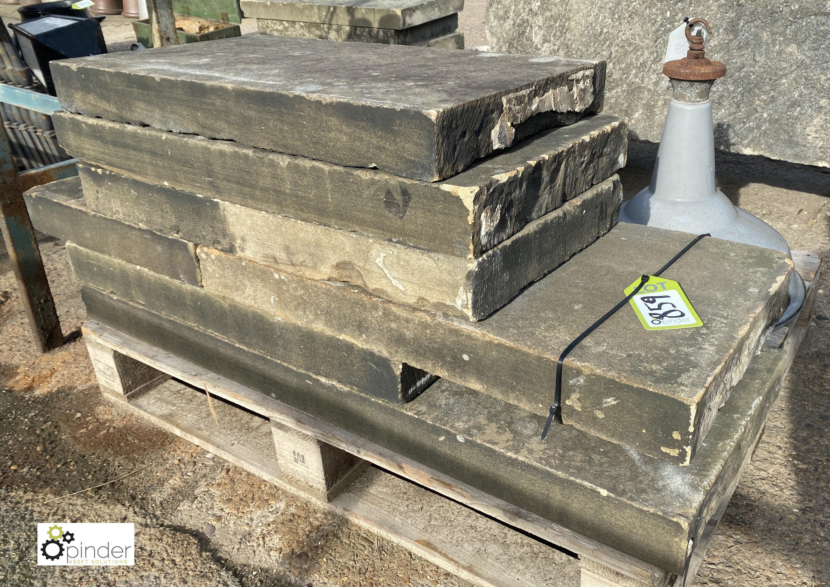 7 pieces Victorian Yorkshire Stone Coping, 3in high x 16in x approx. total length 18ft - Image 3 of 5