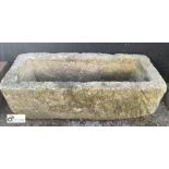 A reconstituted stone Trough, 7in high x 9in wide x 22in long