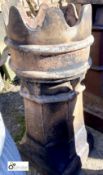 An original Victorian crown top salt glazed terracotta Chimney Pot, 31in high x 12in diameter