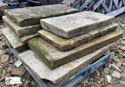 A pallet reclaimed Yorkshire Stone Copings, 18in wide, approx. 29 linear feet (Located at Deep Lane,