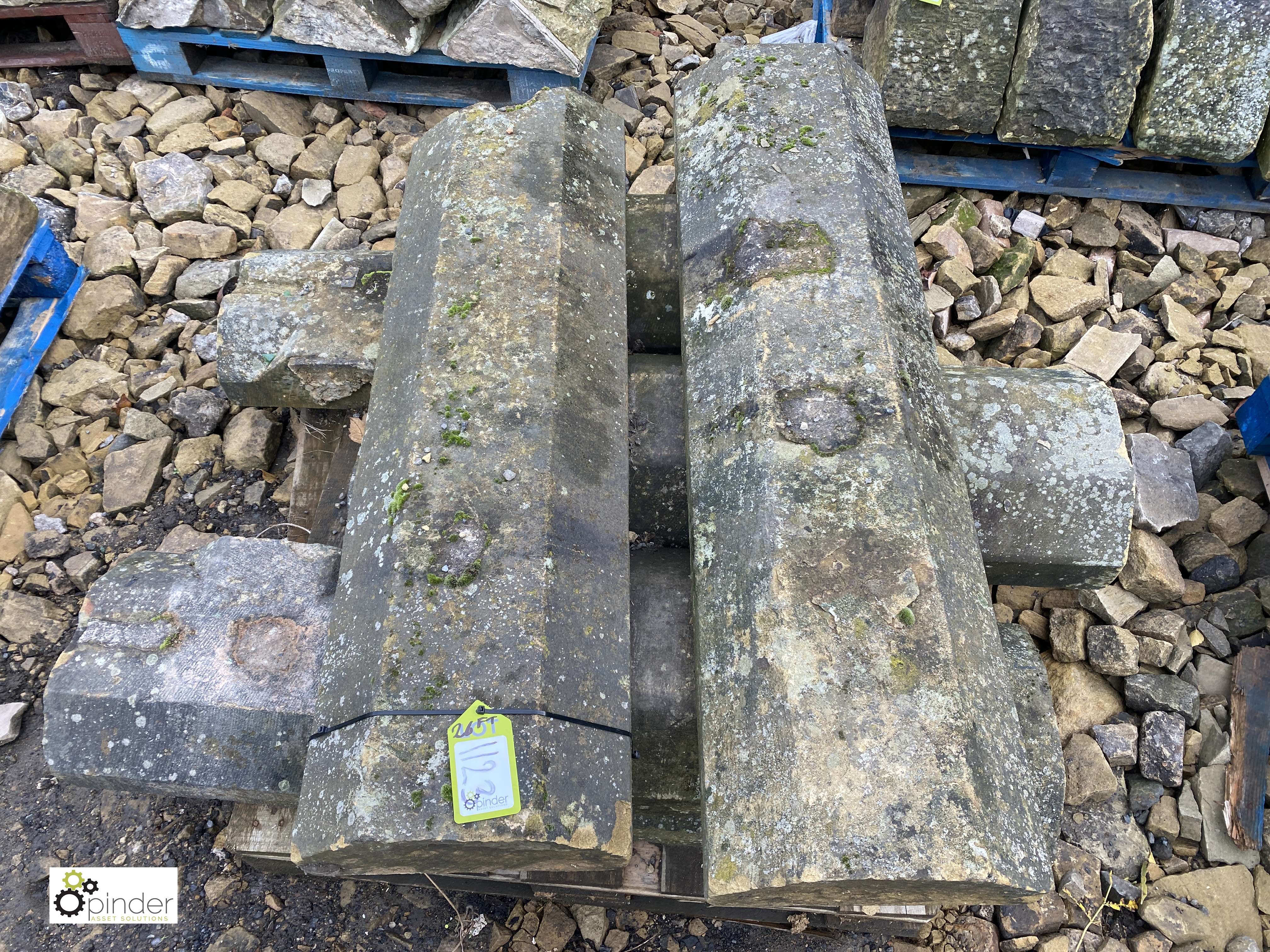 A pallet half hexagonal Victorian Yorkshire Stone Coping, 14in wide, approx. 26 linear feet (Located - Image 4 of 5