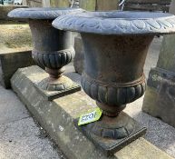 A pair vintage cast iron Urns