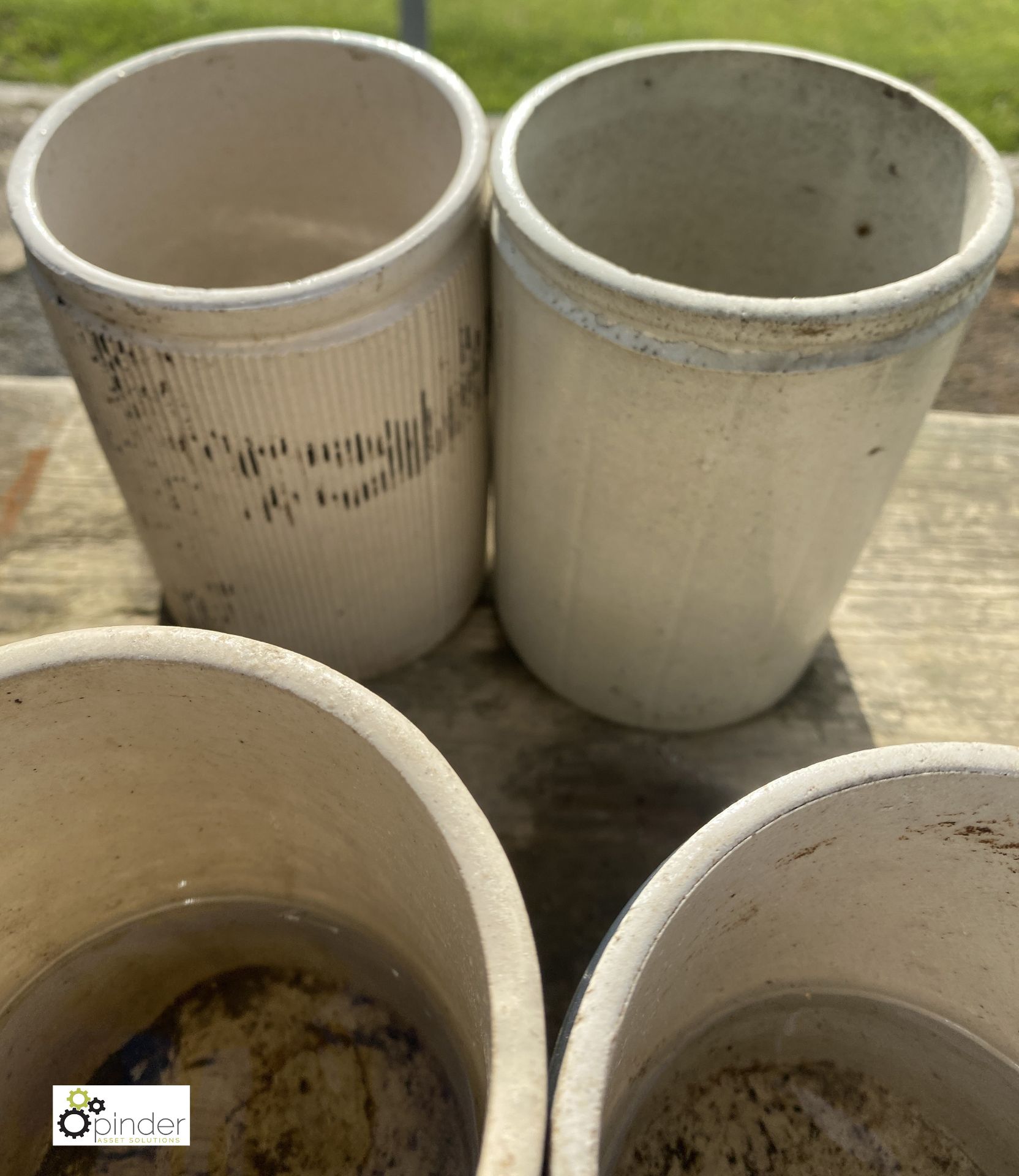 4 stoneware salt glazed Jam Jars, with bung, 6in high x 4in diameter - Image 4 of 6