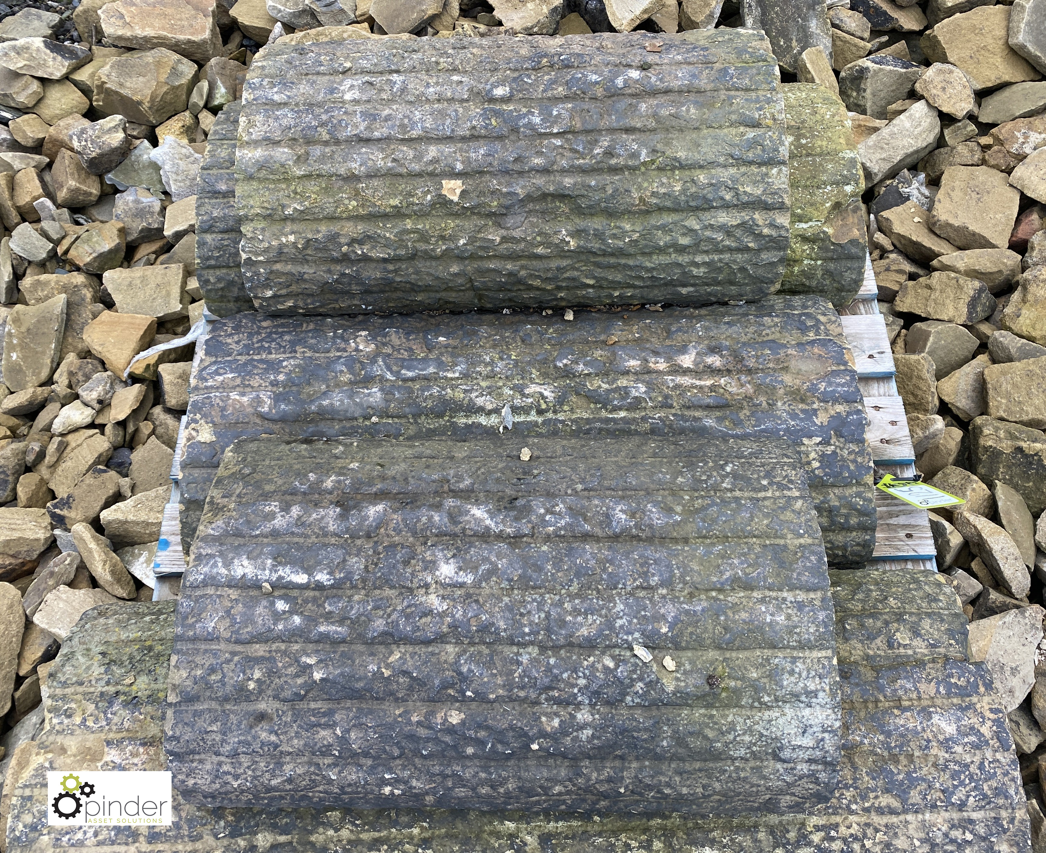 A pallet 5 reclaimed Georgian Yorkshire Stone hog back Coping, 15in wide, approx. 14.8 linear - Image 2 of 5