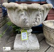 A reconstituted Acanthus leaf Garden Urn, 19in high x 19in x 18in diameter