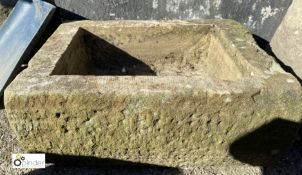 A Yorkshire Stone Trough, 8in high x 14in wide x 17in long