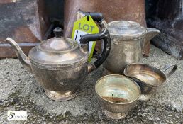 An electro plated Tea Pot, Coffee Pot, Milk Jug and Sugar Bowl