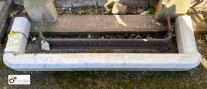 An original Victorian white Carrara marble Fender, 54in wide x 16in deep