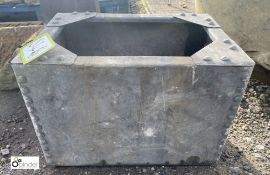 A Victorian metal rivetted galvanised Water Cistern, 12in high x 12in wide x 18in long