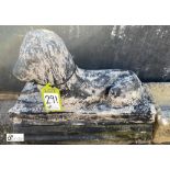 A reconstituted stone lion Statue on plinth, 23in high x 11in wide x 24in long