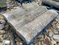 A pallet 3 half octagonal Yorkshire Stone Copings, 13in wide, approx. 11.8 linear feet (Located at