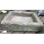 An original carved Yorkshire Stone Trough, circa 1800, 19in x 24in