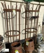 A pair vintage wrought iron Tree Protectors, 64in high x 19in diameter