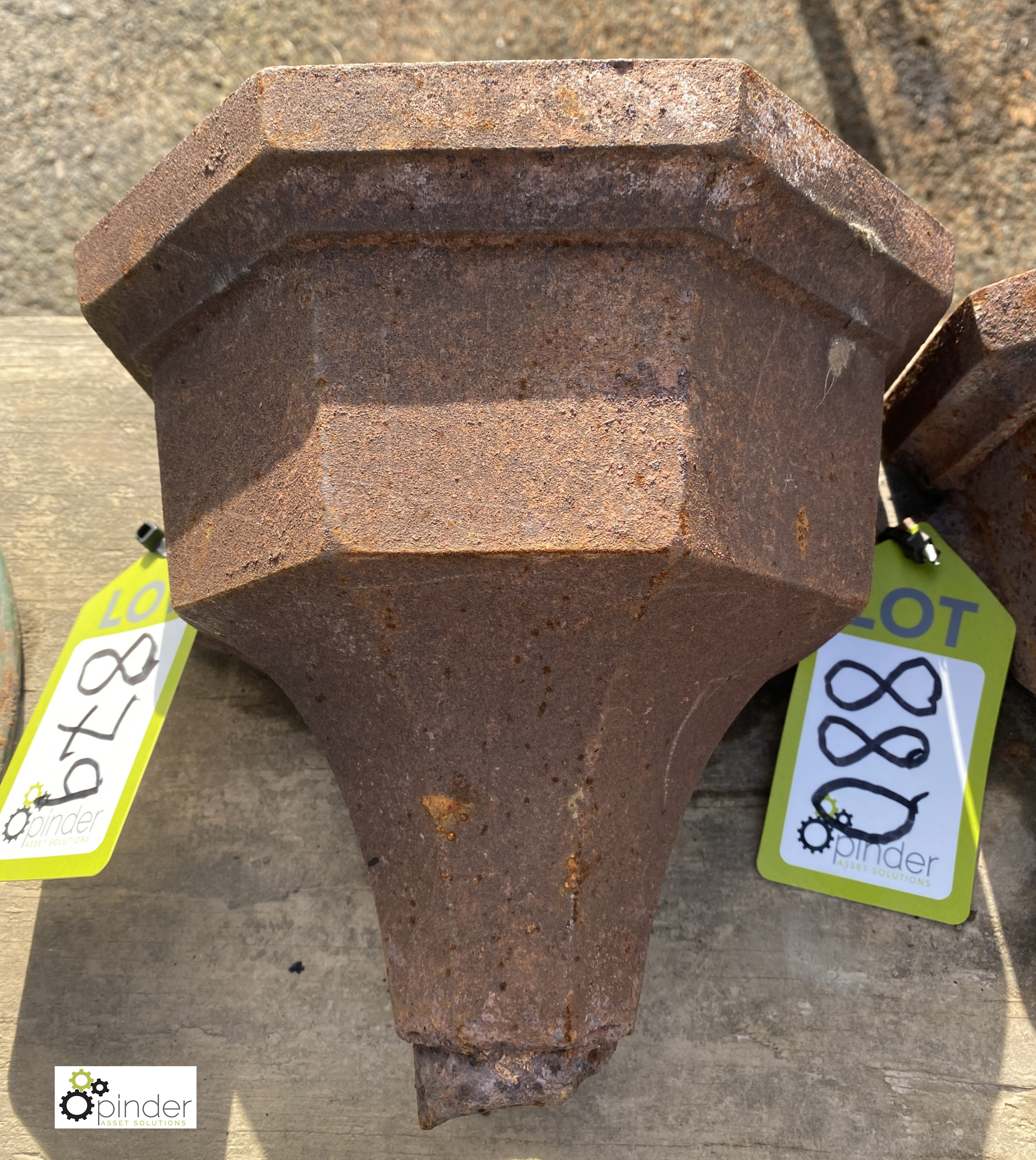 A cast iron Rain Hopper, 8in high