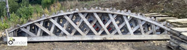 4 antique wooden lattice work Roof Trusses, circa 1915, originally removed from WW1 biplane