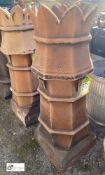 A single original Victorian crown top salt glazed terracotta Chimney Pot, 38in high x 14in diameter