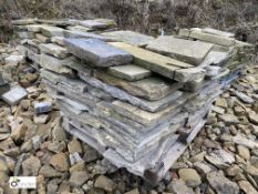 A pallet antique reclaimed Yorkshire Stone Paving/Steppingstones, approx. 12.6sq yards (Located at