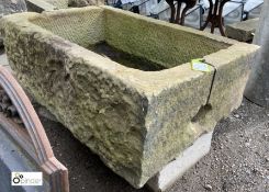 An original hand carved Georgian Yorkshire Stone Horse Well, with D-shaped rounded corners, circa